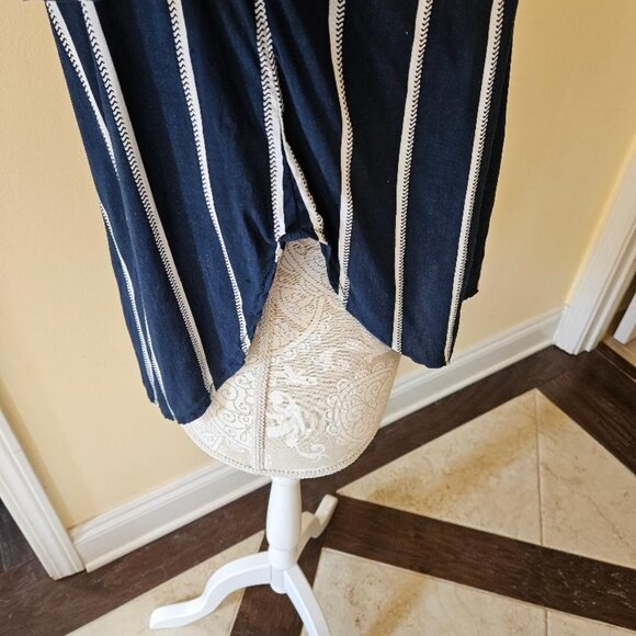 Women`s FAITHFULL THE BRAND striped navy and white off the shoulder Blouse - Picture 6 of 9